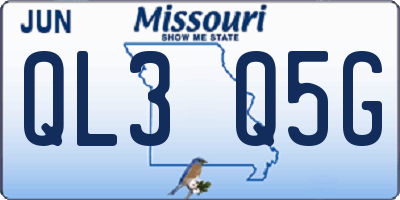 MO license plate QL3Q5G