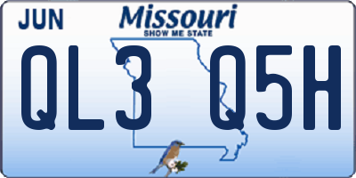 MO license plate QL3Q5H
