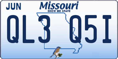 MO license plate QL3Q5I