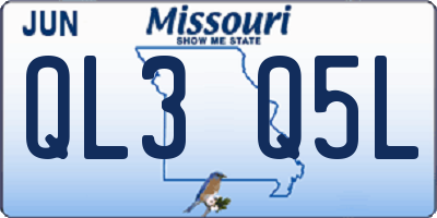 MO license plate QL3Q5L