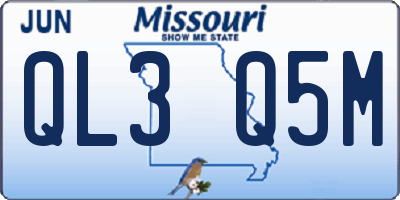 MO license plate QL3Q5M