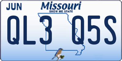 MO license plate QL3Q5S