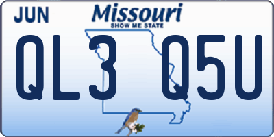 MO license plate QL3Q5U