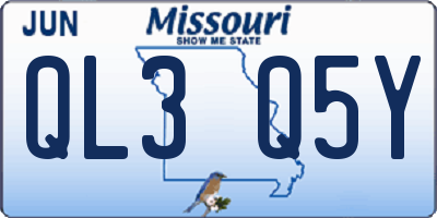 MO license plate QL3Q5Y