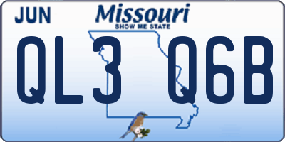 MO license plate QL3Q6B