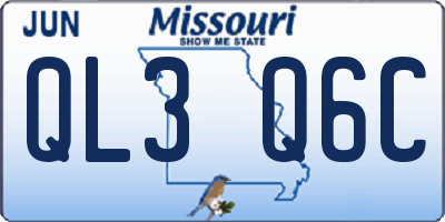MO license plate QL3Q6C