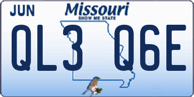 MO license plate QL3Q6E