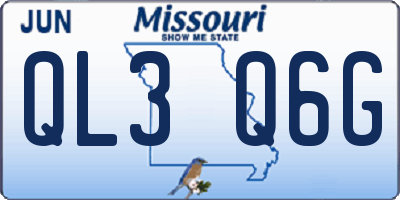 MO license plate QL3Q6G