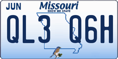 MO license plate QL3Q6H