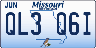 MO license plate QL3Q6I