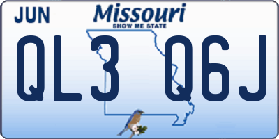 MO license plate QL3Q6J