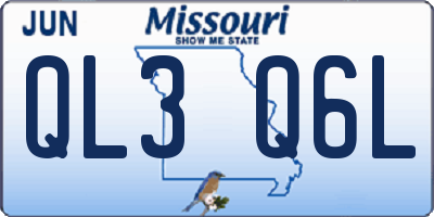 MO license plate QL3Q6L