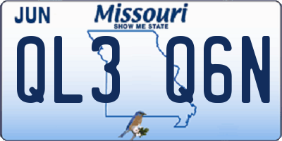 MO license plate QL3Q6N