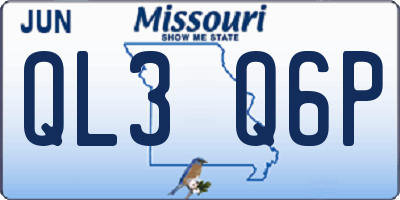 MO license plate QL3Q6P