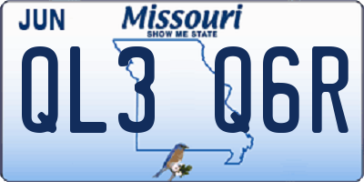 MO license plate QL3Q6R