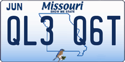MO license plate QL3Q6T