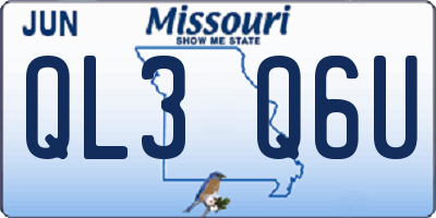 MO license plate QL3Q6U