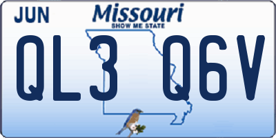 MO license plate QL3Q6V