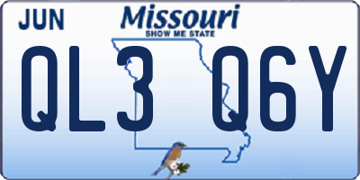 MO license plate QL3Q6Y