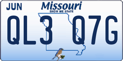 MO license plate QL3Q7G