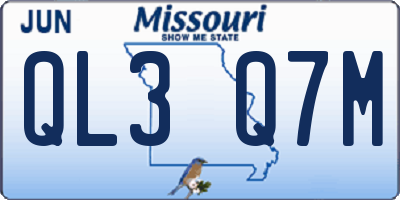 MO license plate QL3Q7M