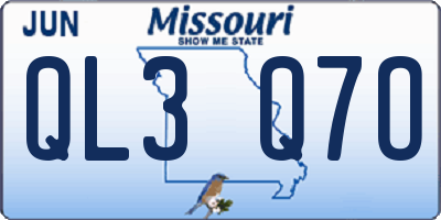 MO license plate QL3Q7O