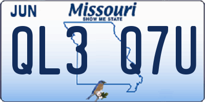 MO license plate QL3Q7U
