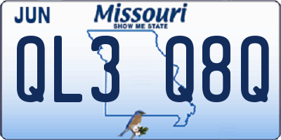 MO license plate QL3Q8Q