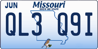 MO license plate QL3Q9I
