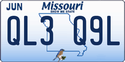 MO license plate QL3Q9L