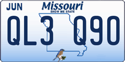 MO license plate QL3Q9O