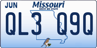 MO license plate QL3Q9Q