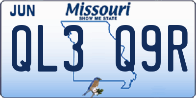 MO license plate QL3Q9R