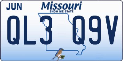 MO license plate QL3Q9V