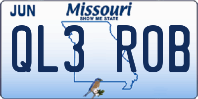 MO license plate QL3R0B