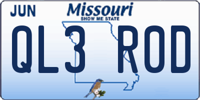 MO license plate QL3R0D