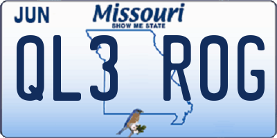 MO license plate QL3R0G