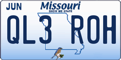 MO license plate QL3R0H