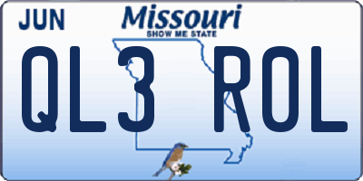 MO license plate QL3R0L