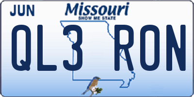 MO license plate QL3R0N