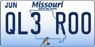 MO license plate QL3R0O