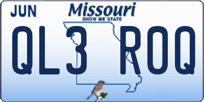 MO license plate QL3R0Q