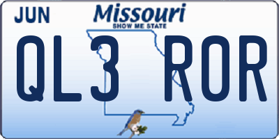 MO license plate QL3R0R