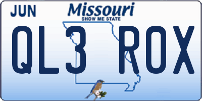 MO license plate QL3R0X