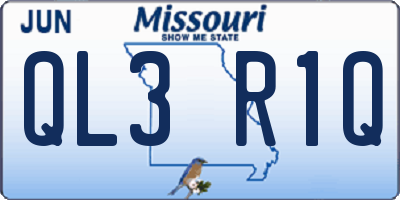 MO license plate QL3R1Q