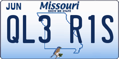MO license plate QL3R1S
