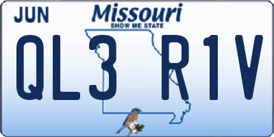 MO license plate QL3R1V