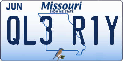 MO license plate QL3R1Y