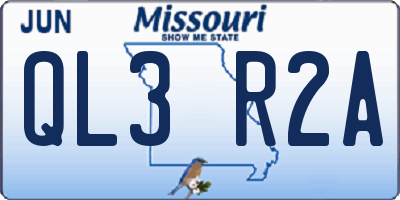 MO license plate QL3R2A