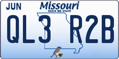 MO license plate QL3R2B